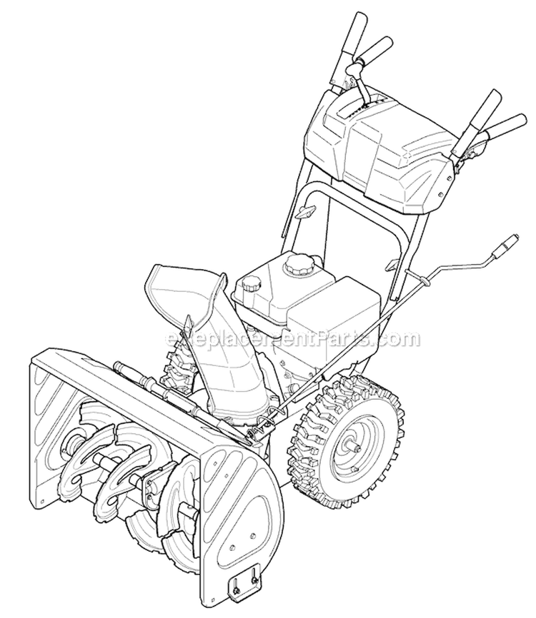 Quick Reference Diagram and Parts List for 2012 Troy-Bilt Snow Blower