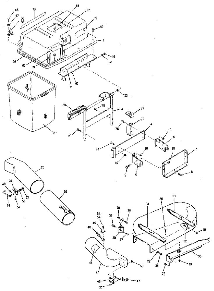 Replacement Parts Diagram and Parts List for  Troy-Bilt Lawn Tractor Accessories