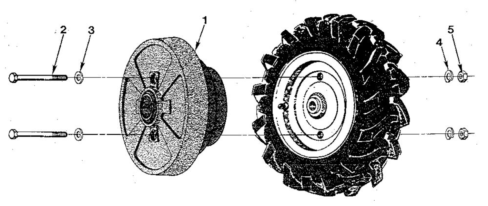 Wheel Weights Diagram and Parts List for 916107 AND UP Troy-Bilt Tiller