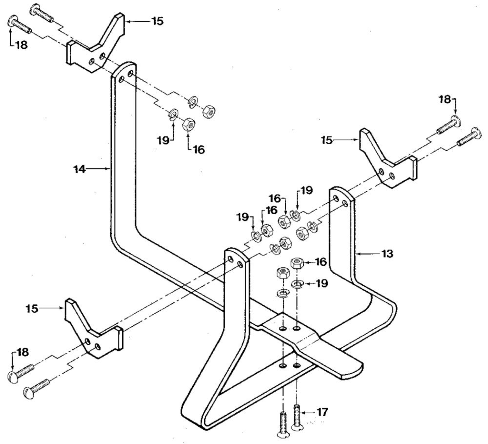 Tine Attachment Cradle Diagram and Parts List for 857037 AND UP Troy-Bilt Tiller