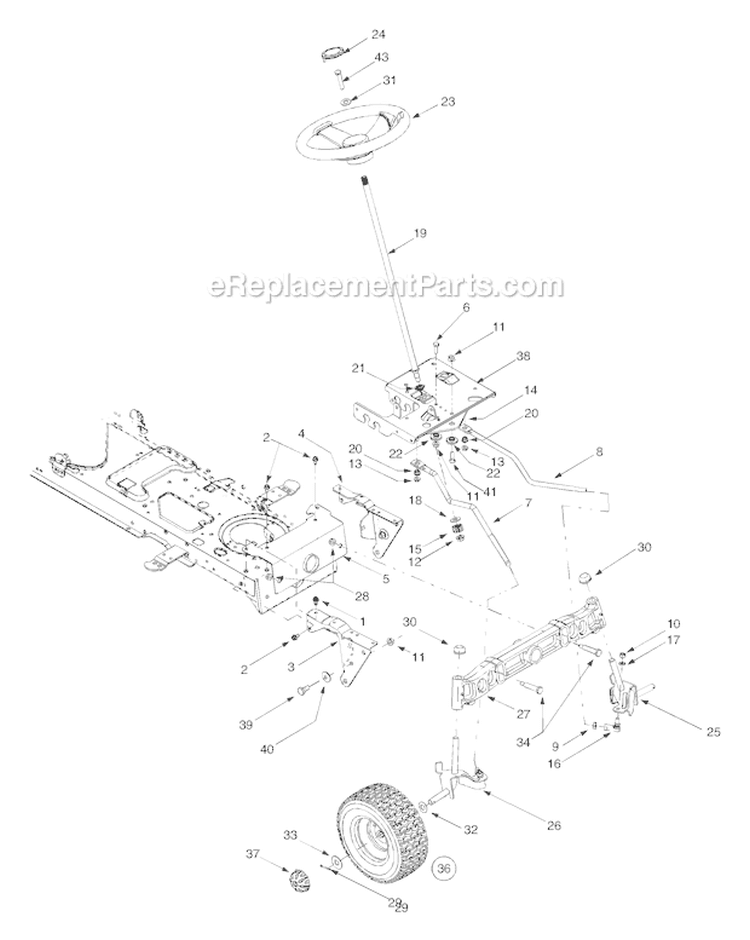 Page D Diagram and Parts List for 14AZ809H063 -2003 Troy-Bilt Lawn Tractor