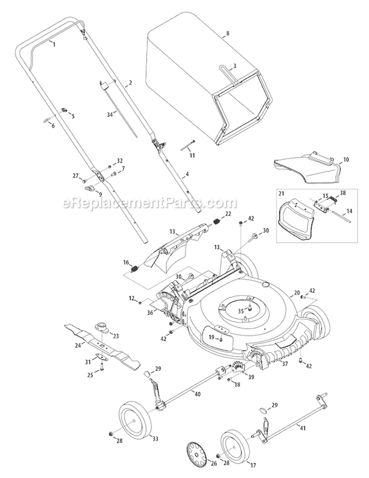 Page A Diagram and Parts List for 11A-A23O211 2012 Troy-Bilt Lawn Mower