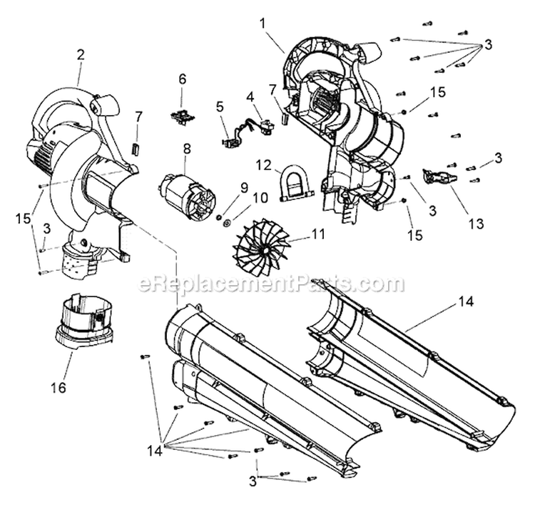 Page A Diagram and Parts List for 41ABESPG766 Troy-Bilt Leaf Blower / Vacuum