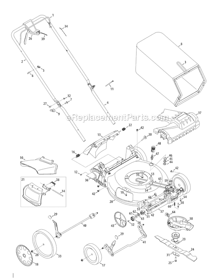 Page A Diagram and Parts List for 12AVB26M011 2010 Troy-Bilt Lawn Mower