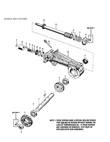 Tiller Attachment Transmission Diagram and Parts List for 2003 Troy-Bilt Tiller