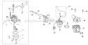 270-Ju Carburetor Diagram and Parts List for 2011 Troy-Bilt Snow Blower