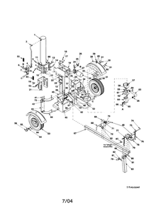 Log Splitter Assembly Diagram and Parts List for  Troy-Bilt Log Splitter