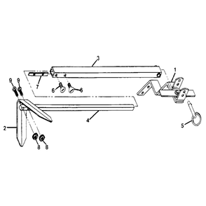Marker Arm And Blade Diagram and Parts List for  Troy-Bilt Tiller