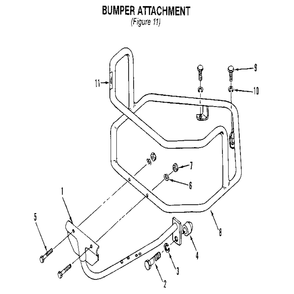 Bumper Attachment Diagram and Parts List for  Troy-Bilt Tiller
