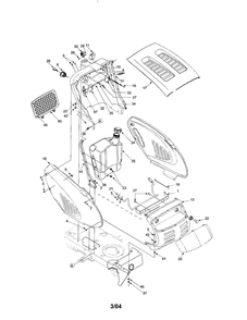 Hood Section Diagram and Parts List for 2003 Troy-Bilt Lawn Mower