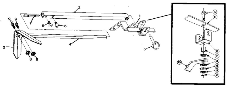 Marker Arm Diagram and Parts List for 857037 AND UP Troy-Bilt Tiller