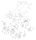 General Assembly Diagram and Parts List for 21AK146G966 -2010 Troy-Bilt Tiller