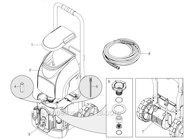 Page A Diagram and Parts List for 0515000 Wagner Sprayer