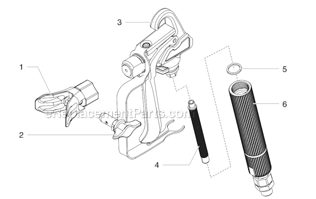 Page B Diagram and Parts List for 0515000 Wagner Sprayer