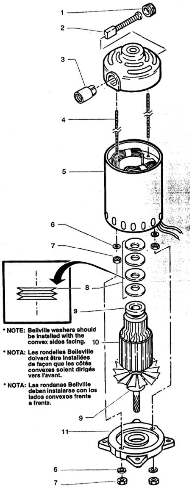 Motor Assembly Diagram and Parts List for  Wagner Paint Sprayer