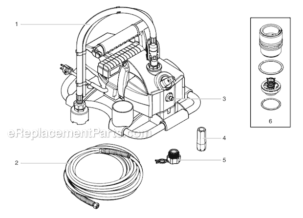 Sprayer Diagram and Parts List for 0504949 Wagner Sprayer