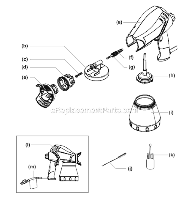 Page A Diagram and Parts List for  Wagner Sprayer
