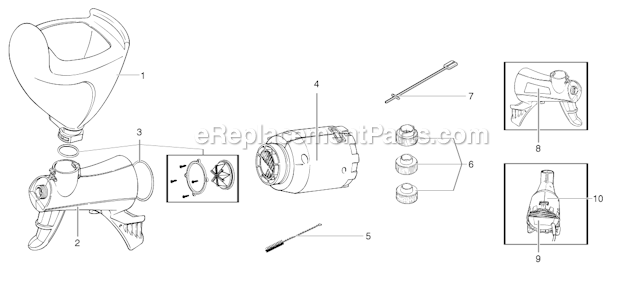 Page A Diagram and Parts List for  Wagner Sprayer