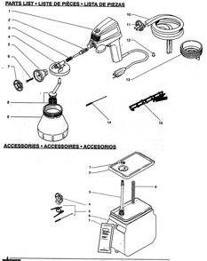 Power Painter/Accessories Diagram and Parts List for  Wagner Paint Sprayer