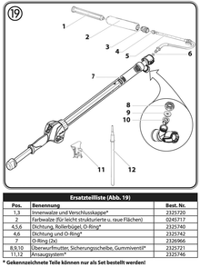 Section 1 Diagram and Parts List for Turboroll Wagner Paint Sprayer