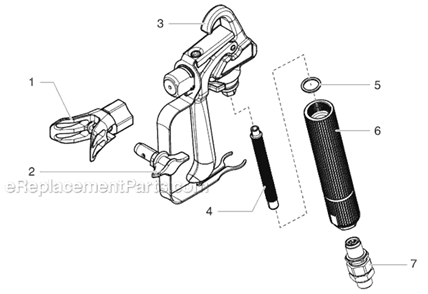 Spray Gun Diagram and Parts List for 0504949 Wagner Sprayer