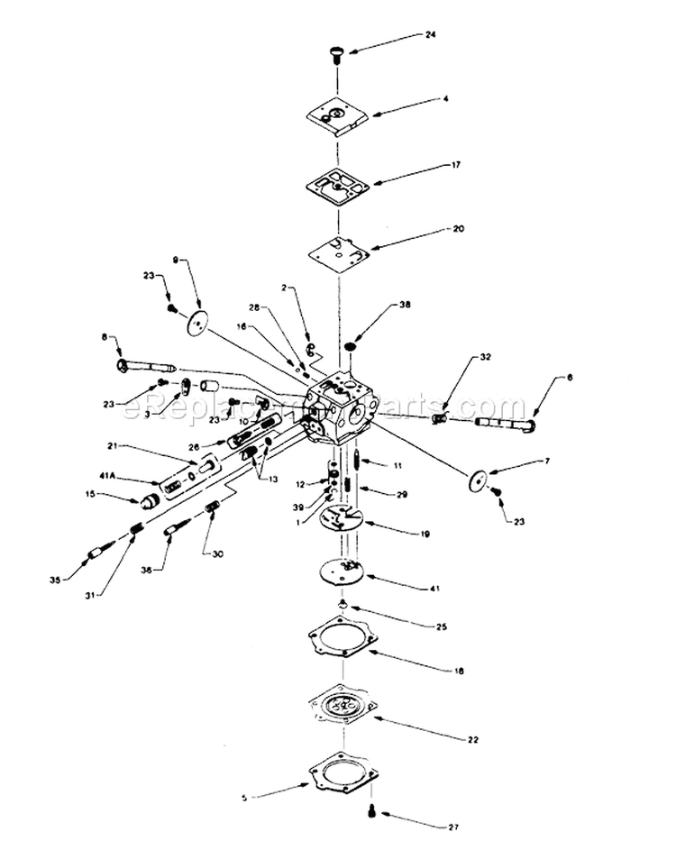 Page A Diagram and Parts List for  Walbro Engine