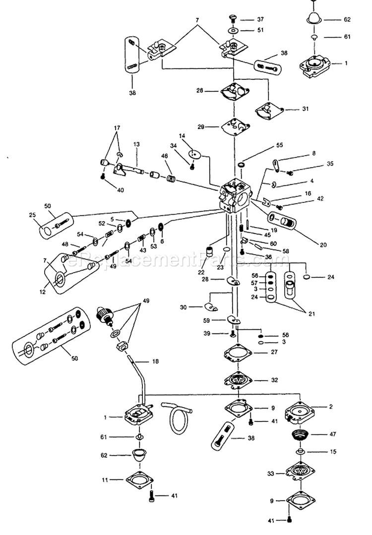 Page A Diagram and Parts List for  Walbro Engine