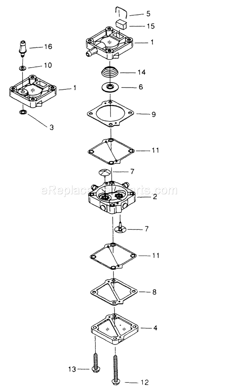 Page A Diagram and Parts List for  Walbro Water Pump