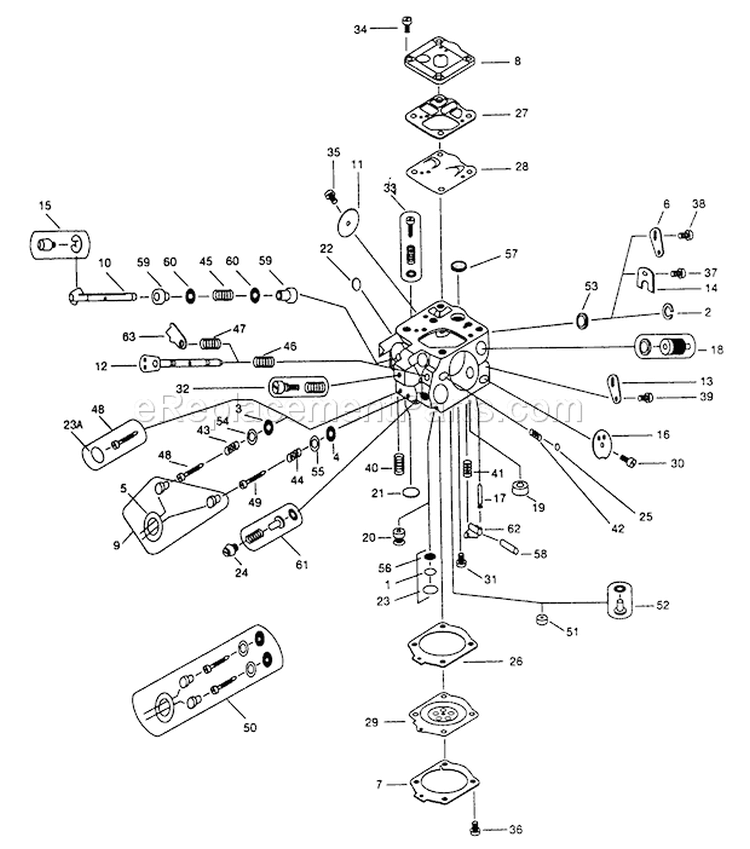 Page A Diagram and Parts List for WJ-85-1  Walbro Engine
