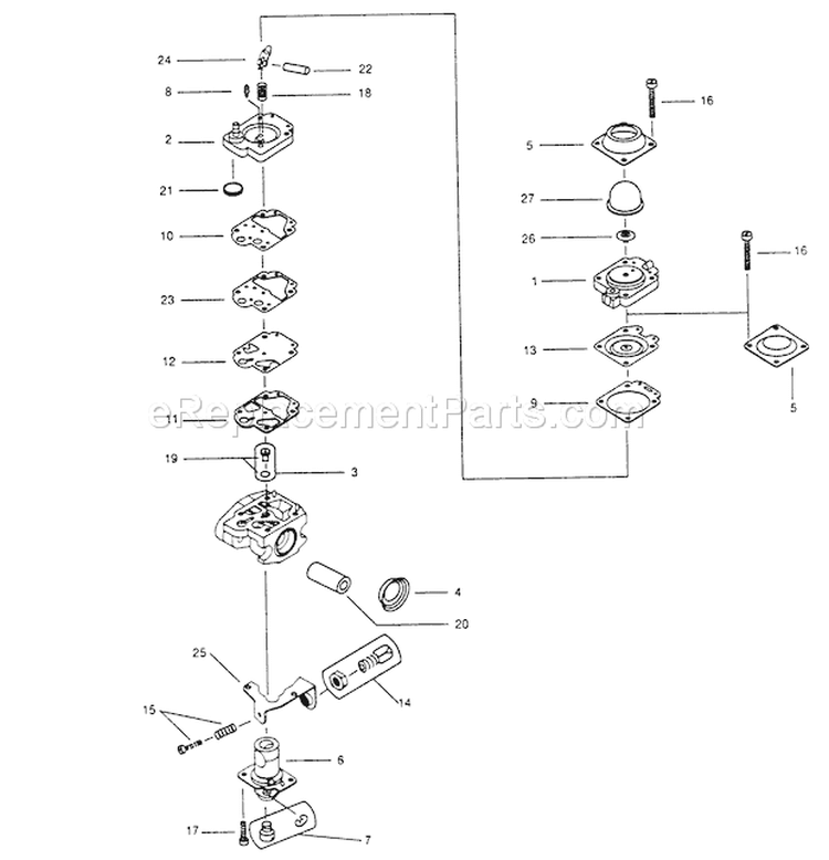Page A Diagram and Parts List for WY-46-1  Walbro Engine