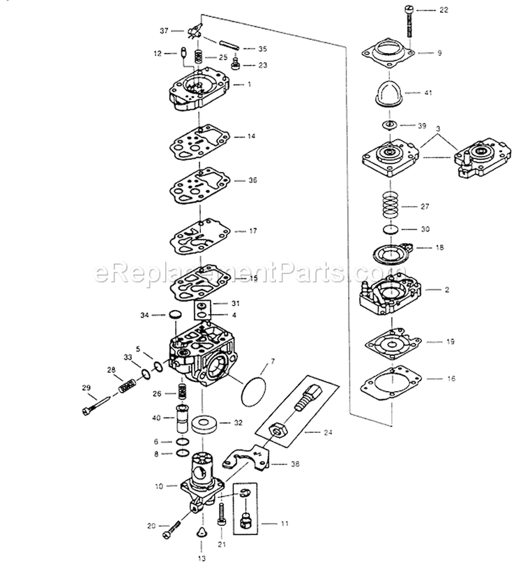 Page A Diagram and Parts List for WYK-211-1  Walbro Engine