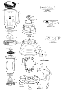 Part Location Diagram of 017381-01 Waring Jar Adapter (White )