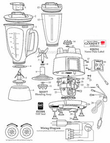 Part Location Diagram of 002436 Waring Screw -Ground