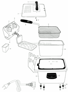 Part Location Diagram of 026656 Waring Timer Knob