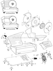 Page A Diagram and Parts List for  Waring Food Processor