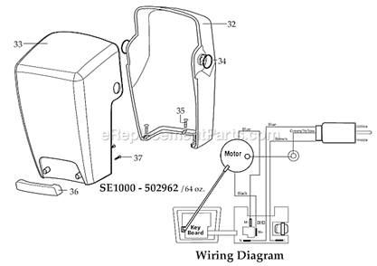 Page B Diagram and Parts List for  Waring Blender
