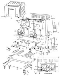Page B Diagram and Parts List for  Waring Toaster