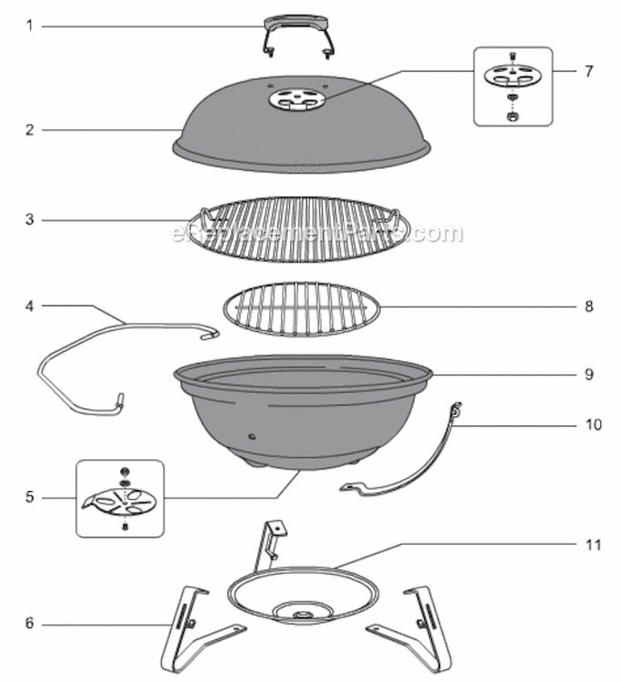 Page A Diagram and Parts List for  Weber Grill