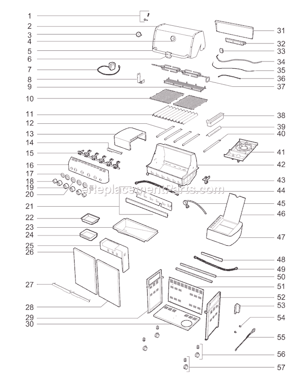 Page A Diagram and Parts List for 2009 Weber Grill