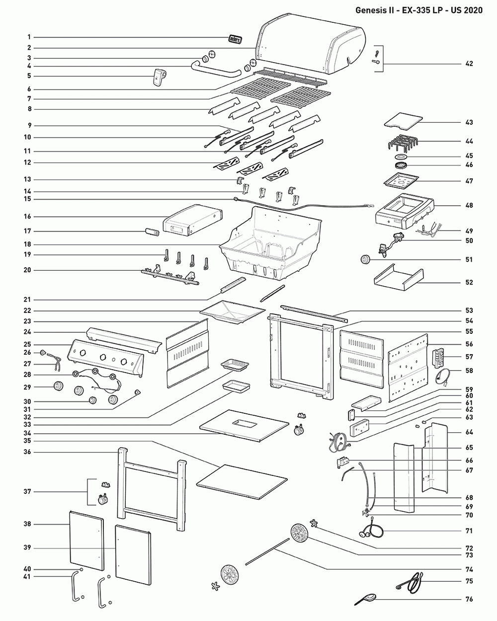 Diagram Diagram and Parts List for  Weber Grill