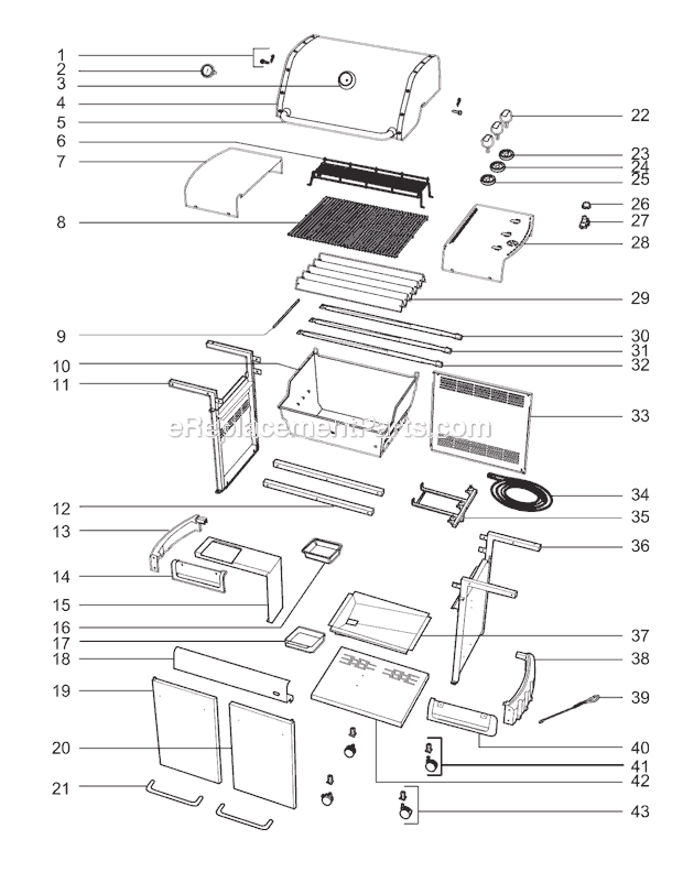 Page A Diagram and Parts List for 2007 Weber Grill