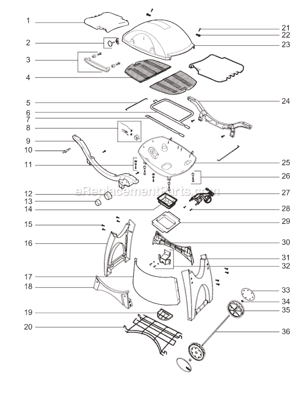 Page A Diagram and Parts List for 2006 Weber Grill