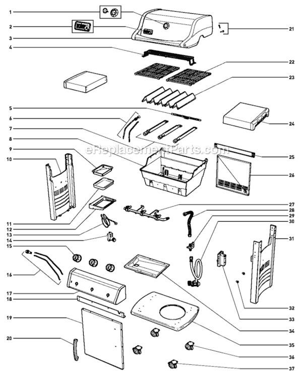 Page A Diagram and Parts List for  Weber Grill