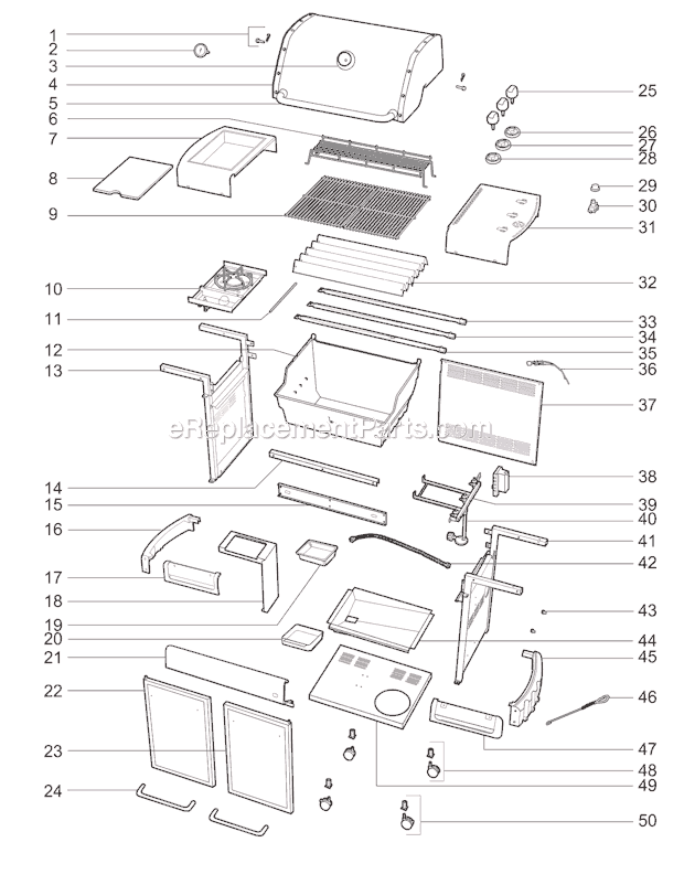 Page A Diagram and Parts List for  Weber Grill
