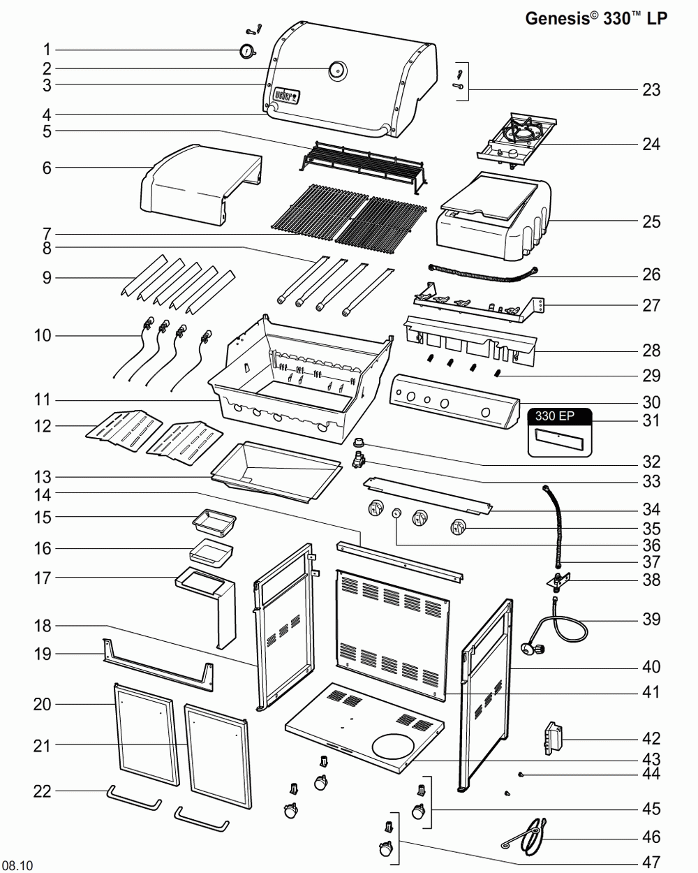 Diagram Diagram and Parts List for 2013 Weber Grill