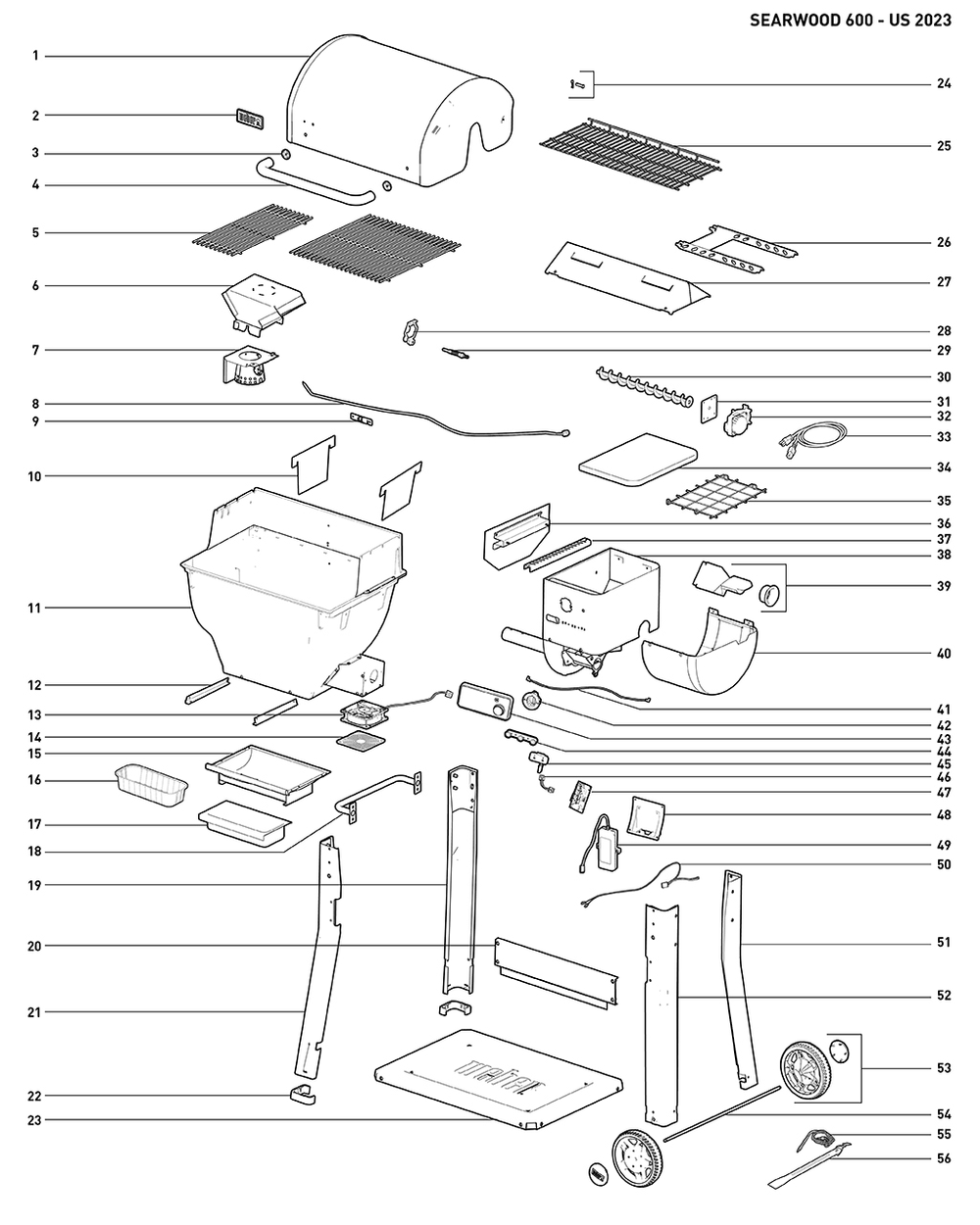 Section 1 Diagram and Parts List for  Weber Grill