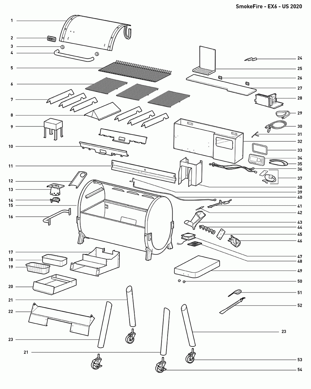 Diagram Diagram and Parts List for  Weber Smoker