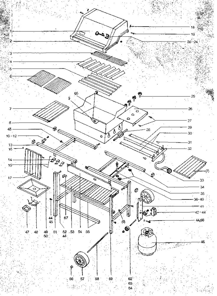 Replacement Parts Diagram and Parts List for  Weber Grill