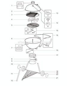 Part Location Diagram of 63049 Weber Hardware For Lid Support