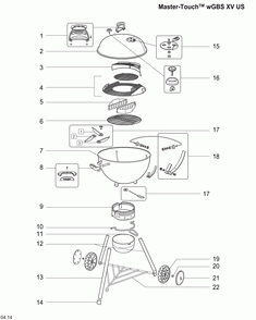 Diagram Diagram and Parts List for  Weber Smoker